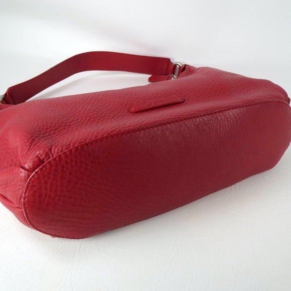 Cole Haan Red Pebbled Leather Hobo Shoulder Bag Slouch Purse Handbag 15 x 4 x 8 - Picture 5 of 12